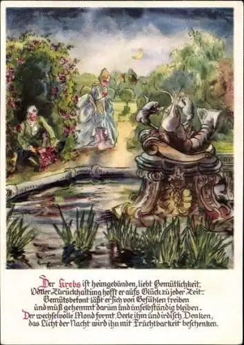 Künstler Ak Rohland, M. M., Sternzeichen Krebs, Cancer, 22. Juni bis 22. Juli