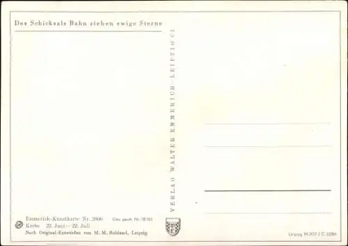 Künstler Ak Rohland, M. M., Sternzeichen Krebs, Cancer, 22. Juni bis 22. Juli