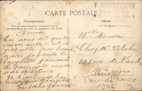 CPA Amiens Somme, Controle de Tour de France 1906