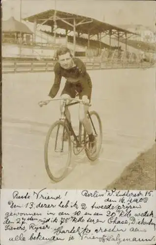 Foto Ak Radrennsport, Bruno Salzmann?, Autogramm