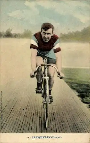 CPA Radrennfahrer Jacquelin, Bicyclette