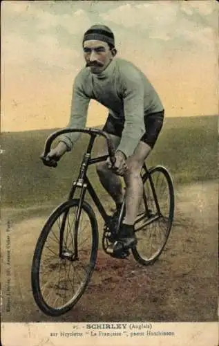 CPA Radrennfahrer Reginald Shirley, Bicyclette La Française