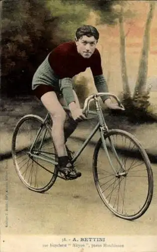 CPA Radrennfahrer A. Bettini, bicyclette Alcyon