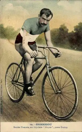 CPA Radrennfahrer Garrigou, Routier Français, sur bicyclette Alcyon
