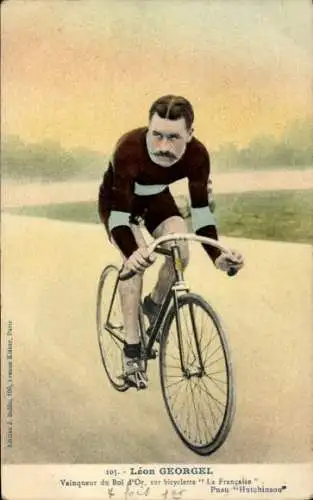 CPA Radrennfahrer Emile Georget, sur bicyclette Française