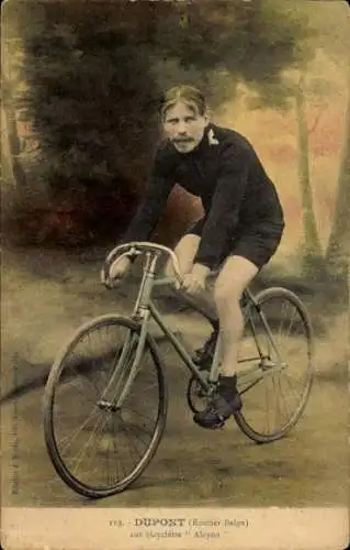 CPA Radrennfahrer Dupont, Routier Belge, sur bicyclette Alcyon