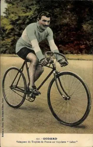 CPA Radrennfahrer Godard, sur bicyclette Labor
