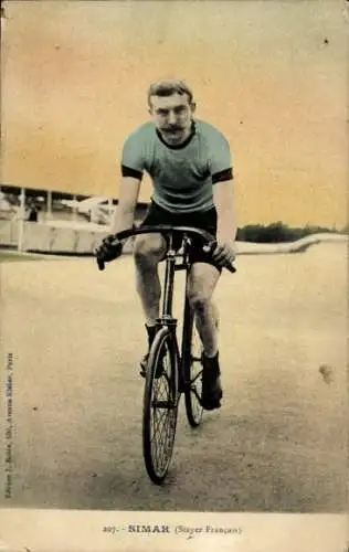 CPA Radrennfahrer Simar, Stayer Français