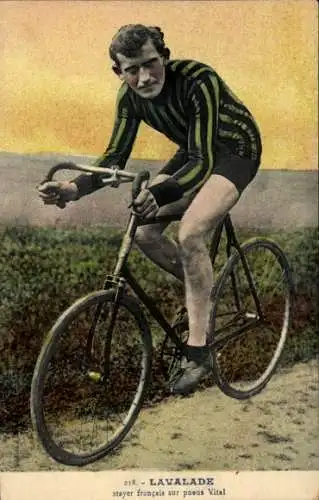 CPA Radrennfahrer Lavalade, stayer français