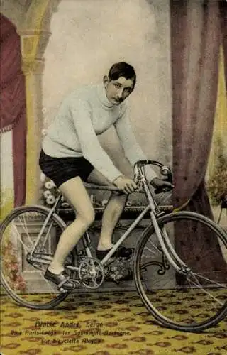 CPA Radrennfahrer Andre Blaise, bicyclette