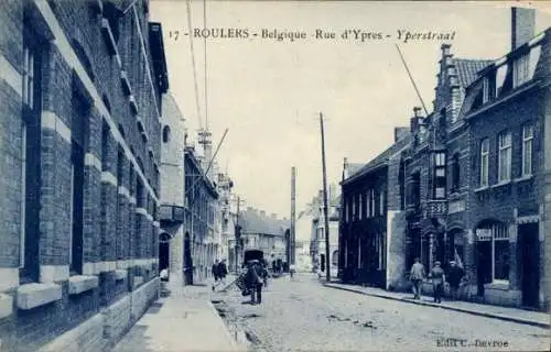 Ak Roeselare Roeselaere Rousselare Roulers Westflandern, Rue d'Ypres, Yperstraat