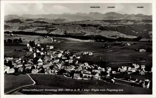 Ak Scheidegg im Allgäu Schwaben, Fliegeraufnahme