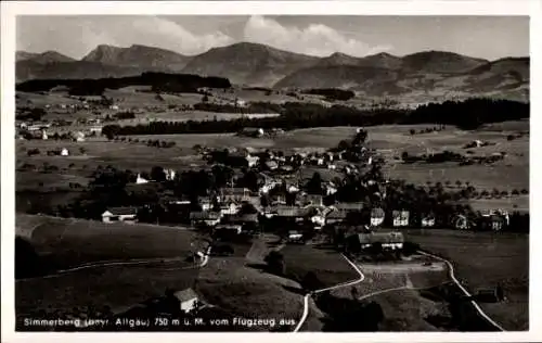 Ak Weiler Simmerberg im Allgäu, Fliegeraufnahme