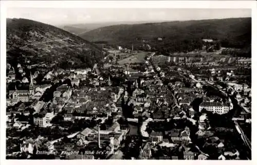 Ak Ettlingen in Baden, Fliegeraufnahme, Albtal