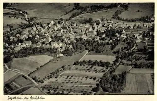 Ak Jagstheim Crailsheim in Württemberg, Fliegeraufnahme