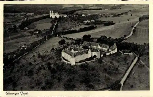 Ak Ellwangen an der Jagst Württemberg, Schönenberg, Kloster, Fliegeraufnahme