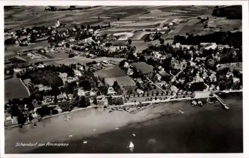 Ak Schondorf am Ammersee Oberbayern, Fliegeraufnahme