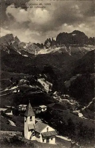 Ak San Cipriano Dolomiten Veneto, Gesamtansicht