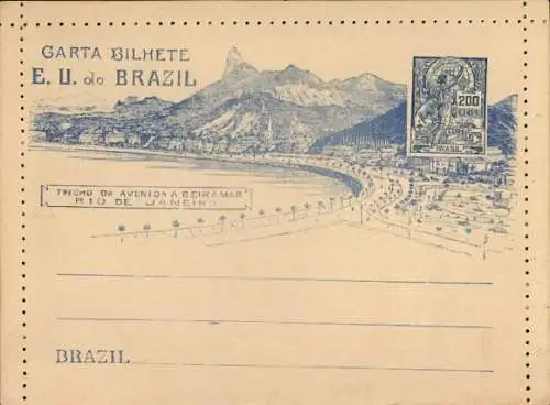 Ak Rio de Janeiro Brasilien, Berglandschaft, Avenida a Beiramar, Postkarte aus Brasilien