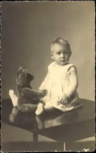 Foto Ak Kind, Porträt, Teddy