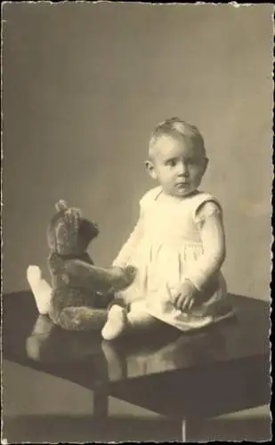 Foto Ak Kind, Porträt, Teddy