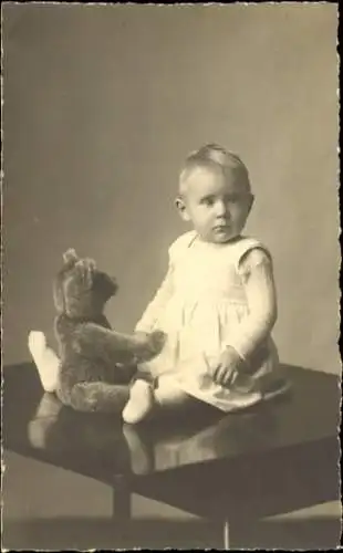 Foto Ak Kind, Porträt, Teddy