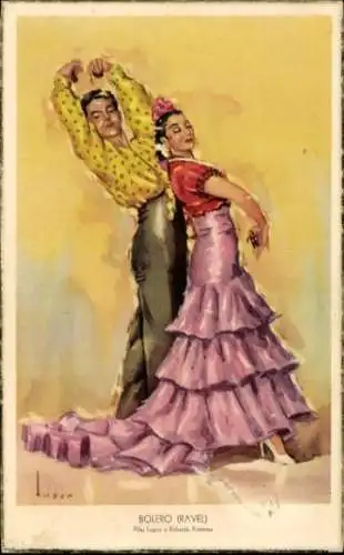 Künstler Ak Spanische Tracht, Tanzpaar, Bolero