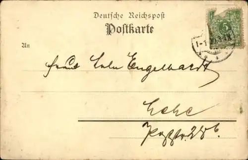 Mondschein Ak Lehe Bremerhaven, Langestraße