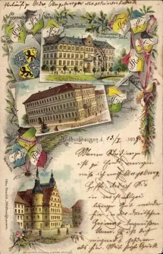 Studentika Litho Hildburghausen in Thüringen, Technikum, Maschinenfabrik, Wappen