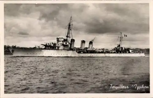 Ak Französisches Kriegsschiff Typhon, Torpedoboot