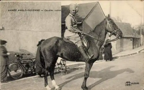 CPA Armée Anglo-indienne, Cavalier Indien