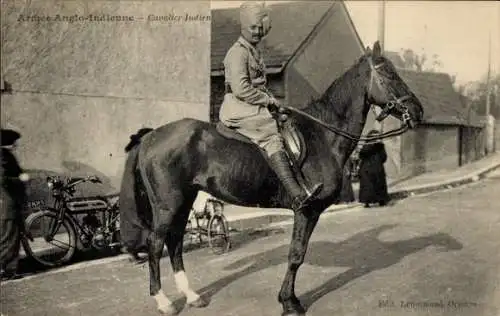 CPA Armée Anglo-Indienne, Cavalier Indien
