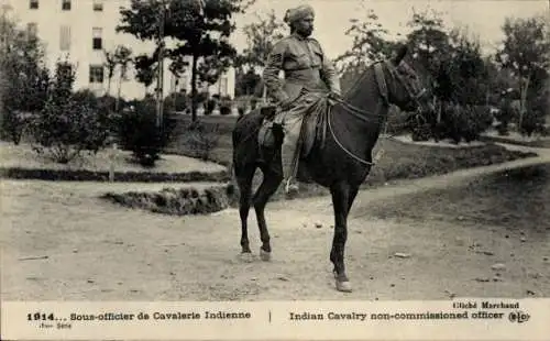 CPA La Guerre 1914, Sous-officier de Cavalerie Indienne