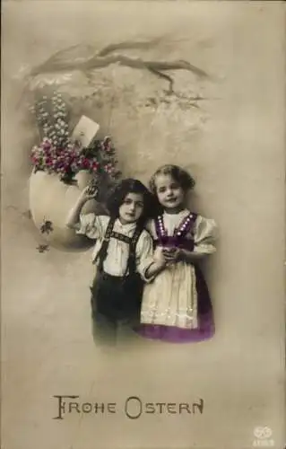 Ak Glückwunsch Ostern, Osterei, Kinder