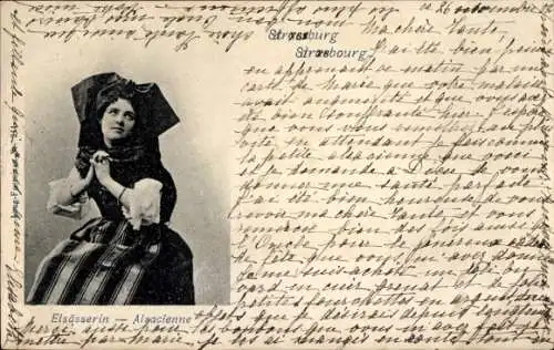 Ak Alsacienne, Elsässerin in Tracht