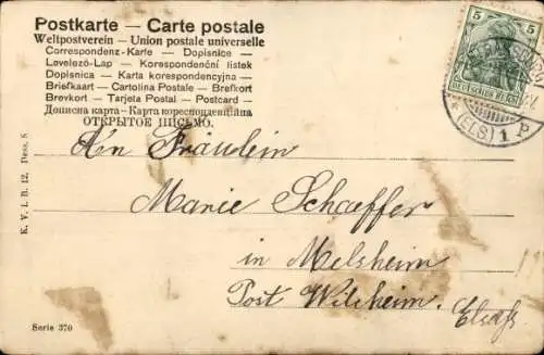 Ak Glückwunsch Neujahr, Hufeisen, Uhr