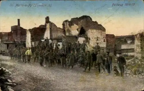 Ak Sainte Marie à Py Marne, Feldzug 1914/1915
