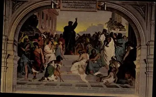 Ak Athen Griechenland, Paulus predigt in Athen