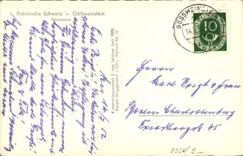 Ak Gössweinstein Gößweinstein in Oberfranken, Panoramaaufnahme, Fränkische Schweiz,  Häuser, K...