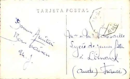 Ak Algeciras Andalusien, Teilansicht des Gibraltar, Berge, Boote, Meer