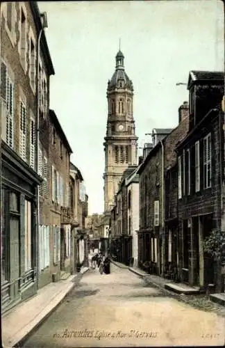 Ak Avranches Manche, Eglise, Rue St Gervais