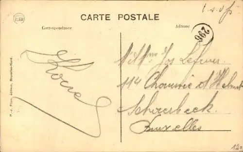 Ak Wetteren Ostflandern, Stadtansicht, Kirche, Straßenansicht, historische Postkarte