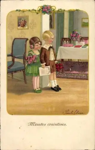 Künstler Ak Ebner, P., Kinder mit Geschenken, Gratulanten