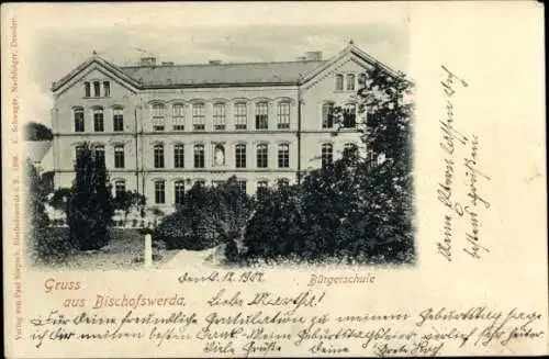 Ak Bischofswerda in Sachsen, Bürgerschule