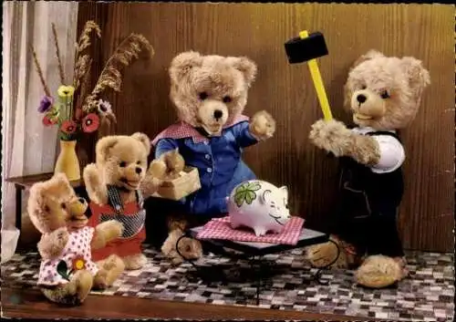 9 alte Ak Teddys, Plüschtiere, diverse Ansichten