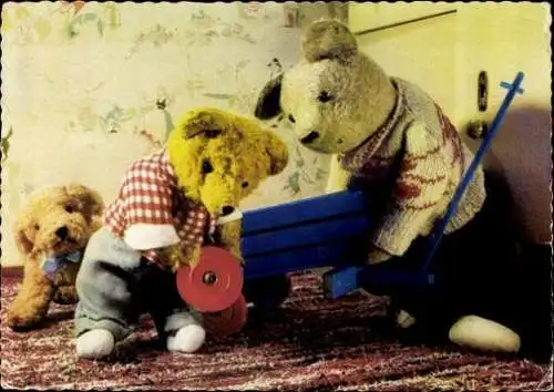 9 alte Ak Teddys, Plüschtiere, diverse Ansichten