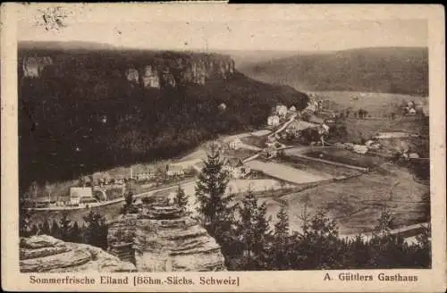Ak Ostrov u Tisé Eiland Region Aussig, Talblick auf Ort!A. Güttler