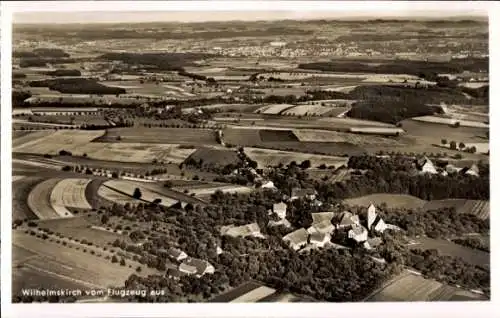 Ak Wilhelmskirch Wolketsweiler Horgenzell in Oberschwaben Württemberg, Wilhelmskirch vom Flugz...