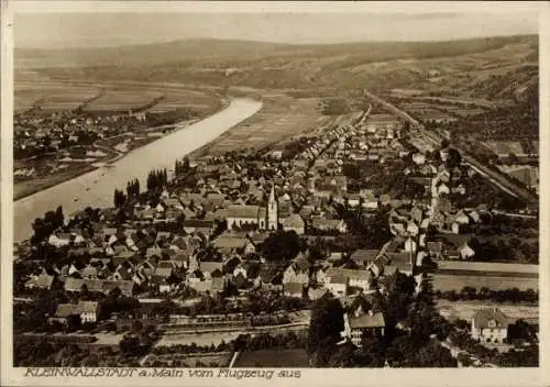 Ak Kleinwallstadt in Unterfranken, Fliegeraufnahme