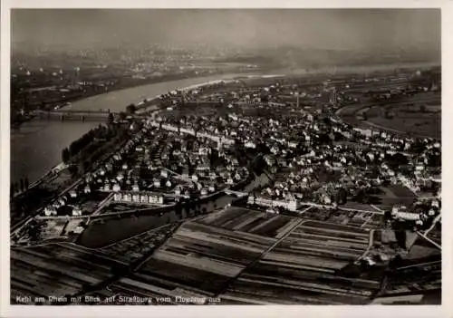 Ak Kehl am Rhein, Fliegeraufnahme, Straßburg